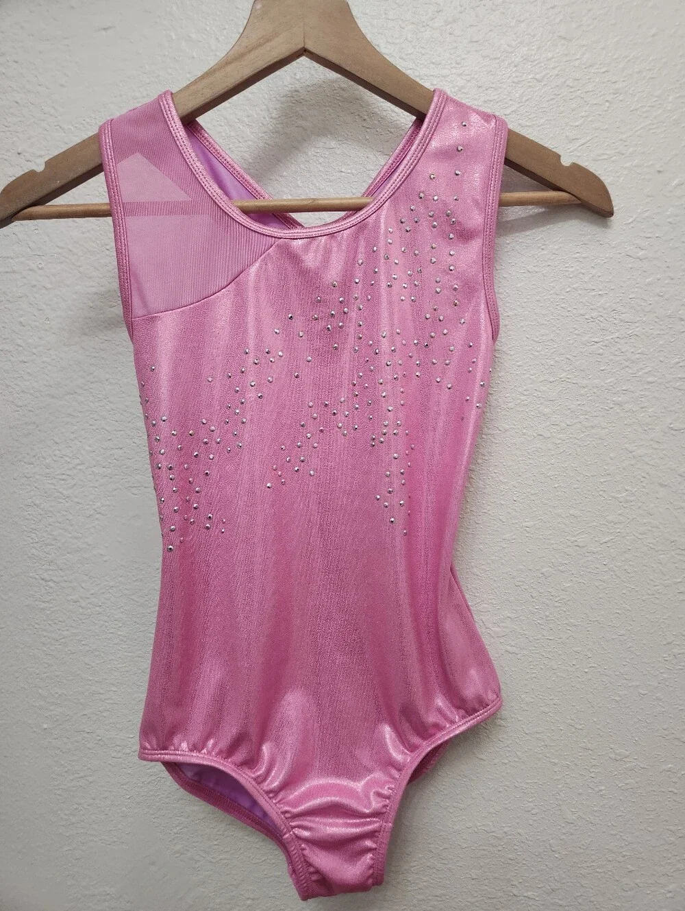 Cat & Jack Shimmer Pink Rhinestone Gymnastics Leotard 10/12